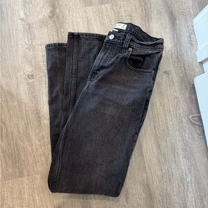 Abercrombie The Straight Mid Rise Curve Love Black Denim Jeans